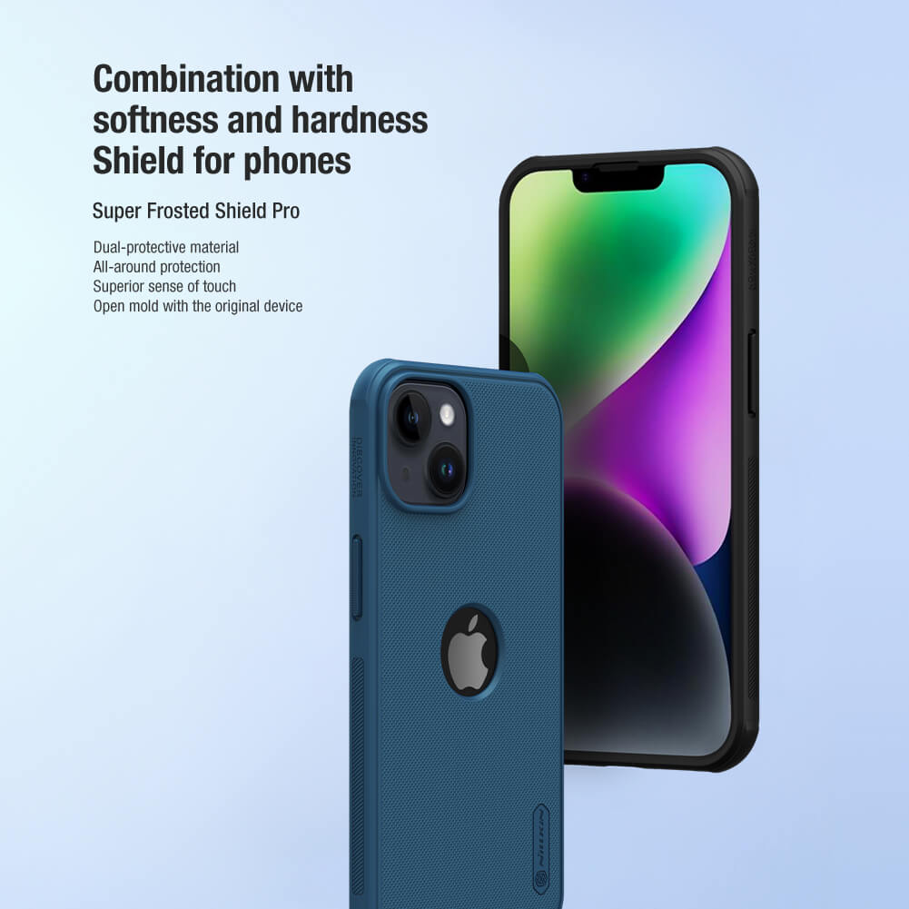 Чехол-крышка NILLKIN для Apple iPhone 14 6.1 (2022), Apple iPhone 13 (с вырезом LOGO) (серия Frosted shield Pro)